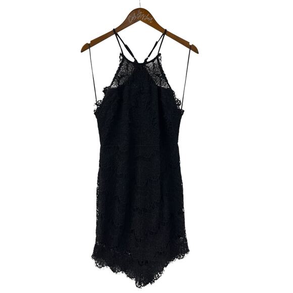 Free People Dresses & Skirts - Intimately Free People Black Lace Overlay Mini Dress Large